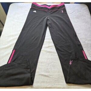 Adidas Climalite Black Flared Leg Pink Breast Cancer Pants Women’s Medium